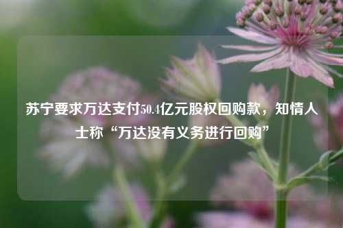 苏宁要求万达支付50.4亿元股权回购款，知情人士称“万达没有义务进行回购”