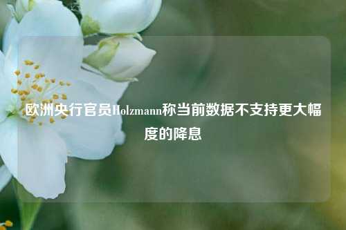 欧洲央行官员Holzmann称当前数据不支持更大幅度的降息