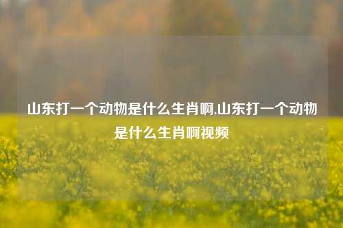 山东打一个动物是什么生肖啊,山东打一个动物是什么生肖啊视频