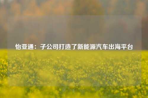 怡亚通：子公司打造了新能源汽车出海平台