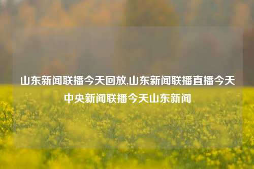 山东新闻联播今天回放,山东新闻联播直播今天中央新闻联播今天山东新闻