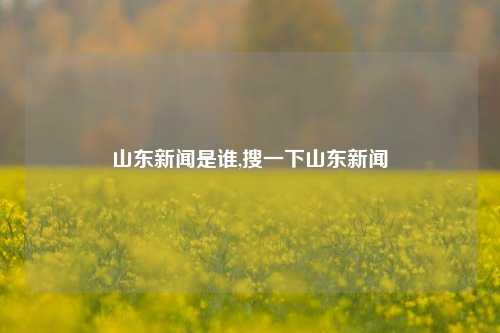 山东新闻是谁,搜一下山东新闻