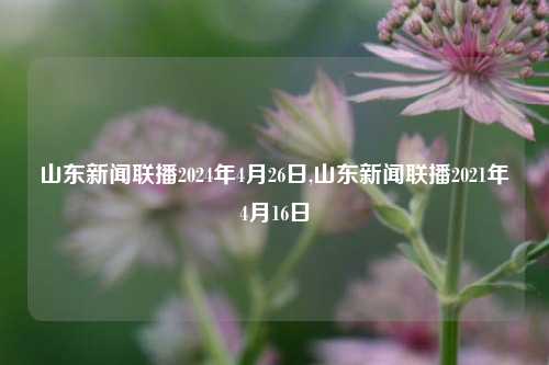 山东新闻联播2024年4月26日,山东新闻联播2021年4月16日