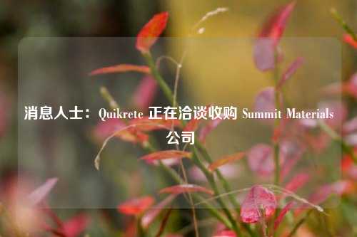 消息人士：Quikrete 正在洽谈收购 Summit Materials 公司