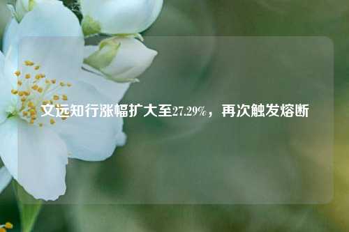 文远知行涨幅扩大至27.29%，再次触发熔断