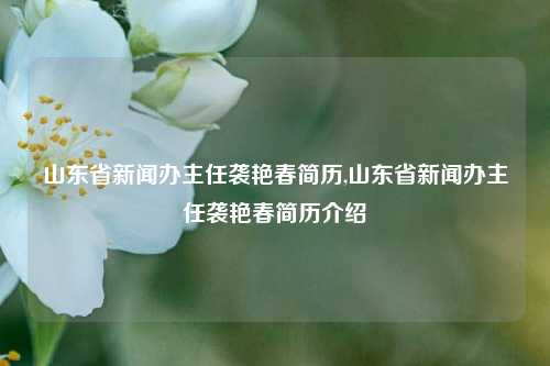 山东省新闻办主任袭艳春简历,山东省新闻办主任袭艳春简历介绍