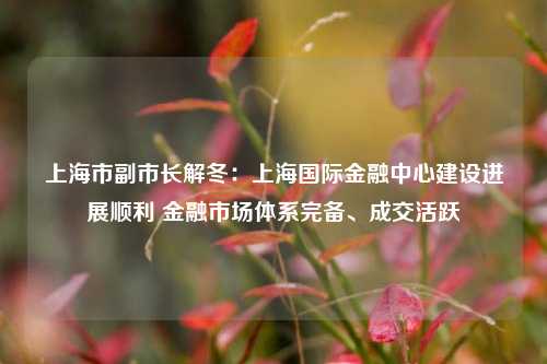 上海市副市长解冬：上海国际金融中心建设进展顺利 金融市场体系完备、成交活跃