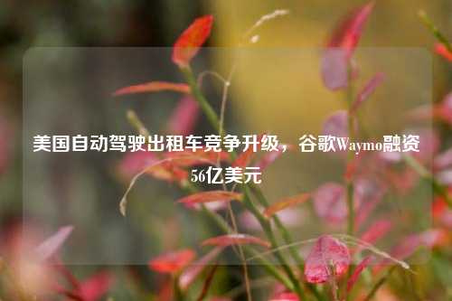 美国自动驾驶出租车竞争升级，谷歌Waymo融资56亿美元