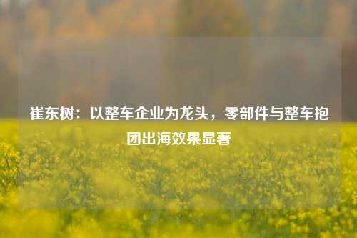 崔东树：以整车企业为龙头，零部件与整车抱团出海效果显著