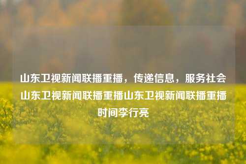 山东卫视新闻联播重播，传递信息，服务社会山东卫视新闻联播重播山东卫视新闻联播重播时间李行亮