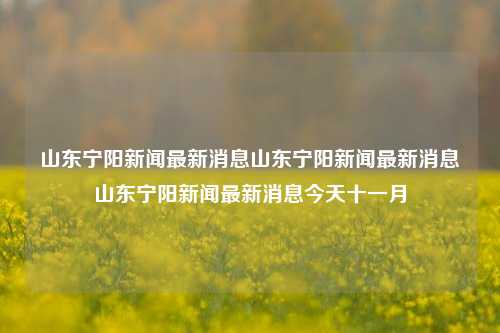 山东宁阳新闻最新消息山东宁阳新闻最新消息山东宁阳新闻最新消息今天十一月