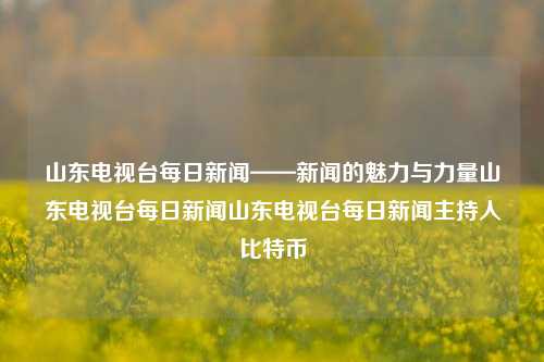 山东电视台每日新闻——新闻的魅力与力量山东电视台每日新闻山东电视台每日新闻主持人比特币