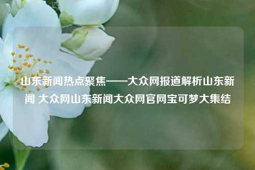 山东新闻热点聚焦——大众网报道解析山东新闻 大众网山东新闻大众网官网宝可梦大集结