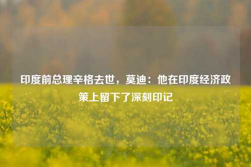 印度前总理辛格去世，莫迪：他在印度经济政策上留下了深刻印记