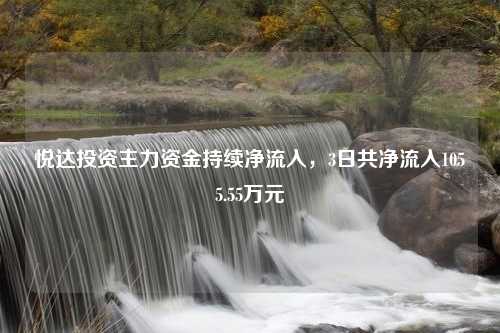 悦达投资主力资金持续净流入，3日共净流入1055.55万元