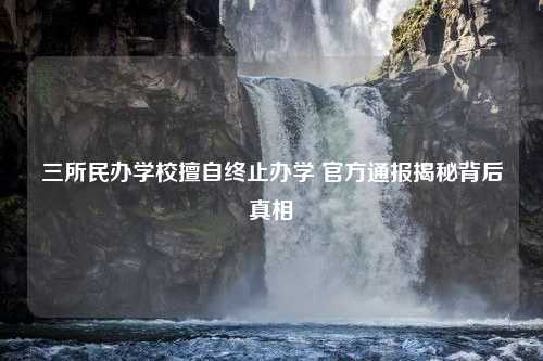 三所民办学校擅自终止办学 官方通报揭秘背后真相